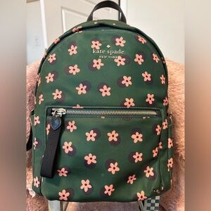 Kate Spade Green and flower medium backpack